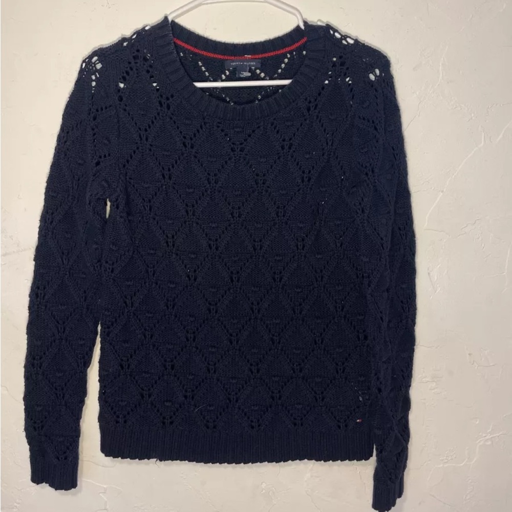 Navy mesh top. Thick material